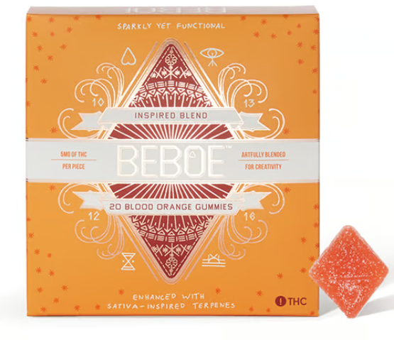 Photograph of product: Beboe Inspired Blood Orange 100mg Gummies