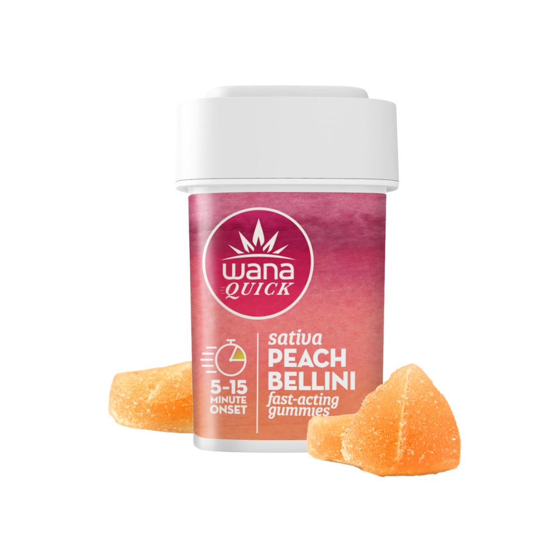 Photograph of product: Wana Quick | Peach Bellini Gummies 10x20mg | 200mg