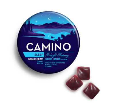 Photograph of product: CAMINO - MIDNIGHT BLUEBERRY GUMMIES (20PK) (120MG) (5:1) (TH-oui:CBN) (I)