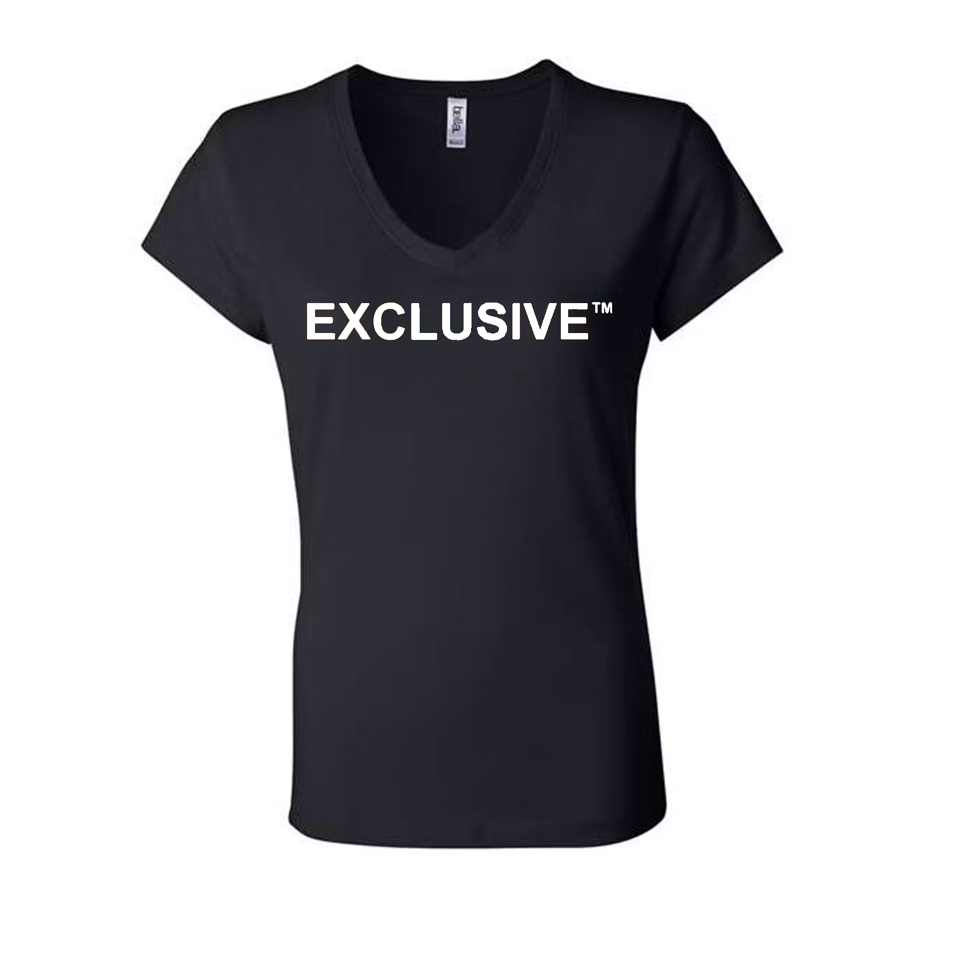 Photograph of product: Exclusive White Logo Black V Neck - XL