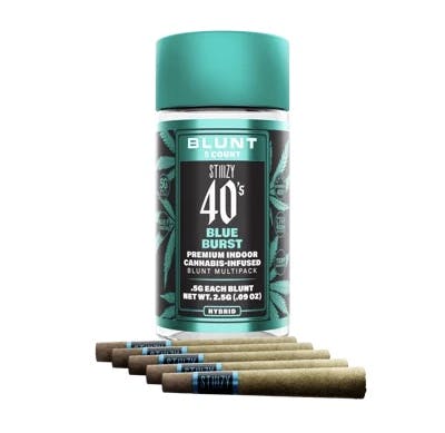 Photograph of product: Blue Burst 40s 5pk Infused Blunts (2.5g) - 