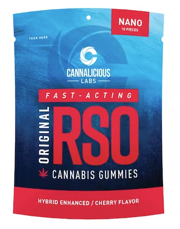 Photograph of product: 200MG RSO HYBRID CHERRY GUMMIES