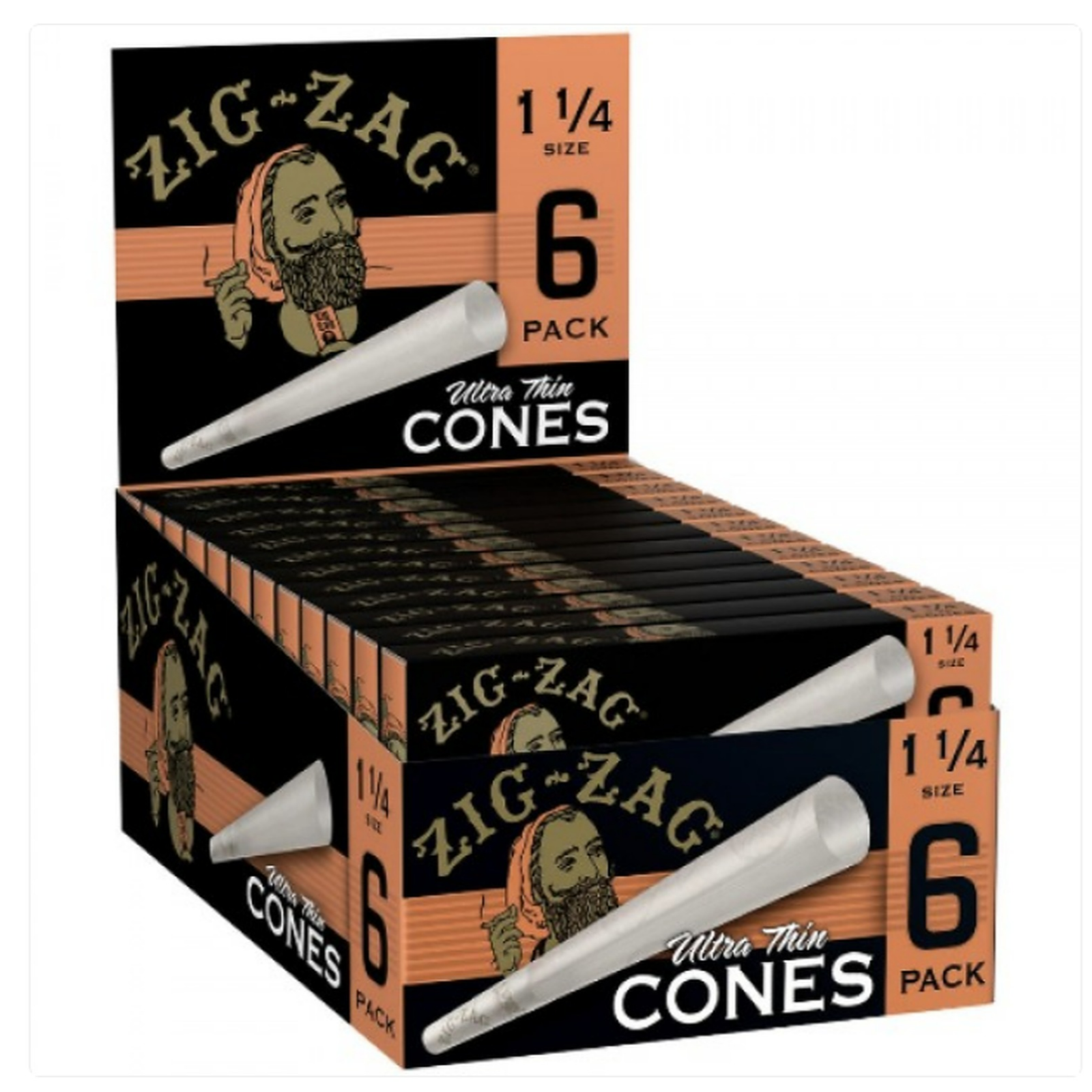 Photograph of product: cones ZZ CONES 6pk ULTRA THIN by Zig Zag