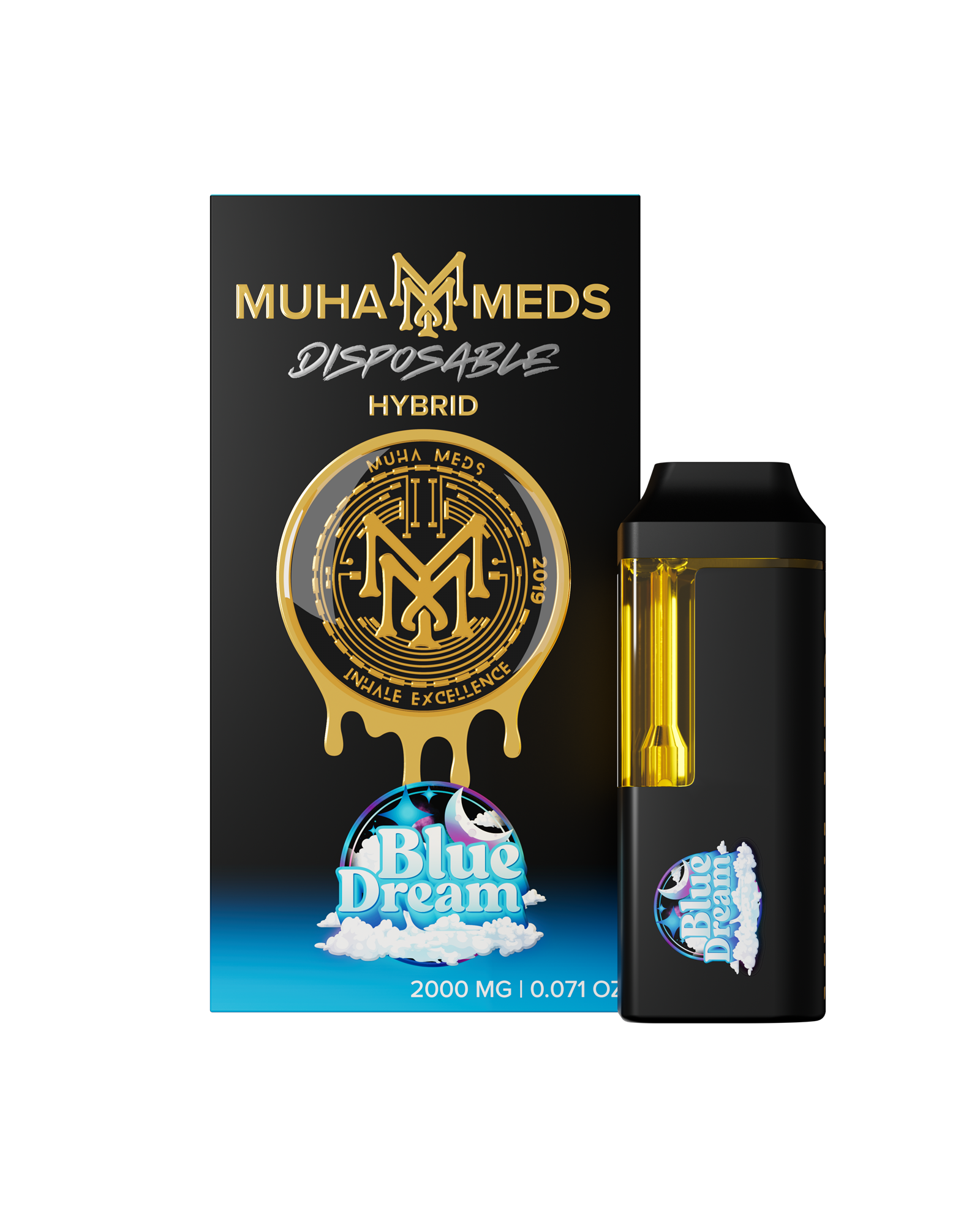 Photograph of product: MUHA MEDS | BLUE DREAM | HYBRID | DISPOSABLE VAPE | 2G | REC