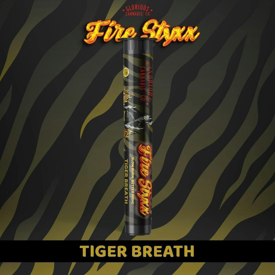 Photograph of Product: Infused Pre Roll - Simpler Daze Fire Styxx - Tiger Breath - (Hybrid) - 33.89% THC