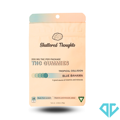 Photograph of product: Shattered Thoughts Blue Bahama Gummies 200mg (REC)