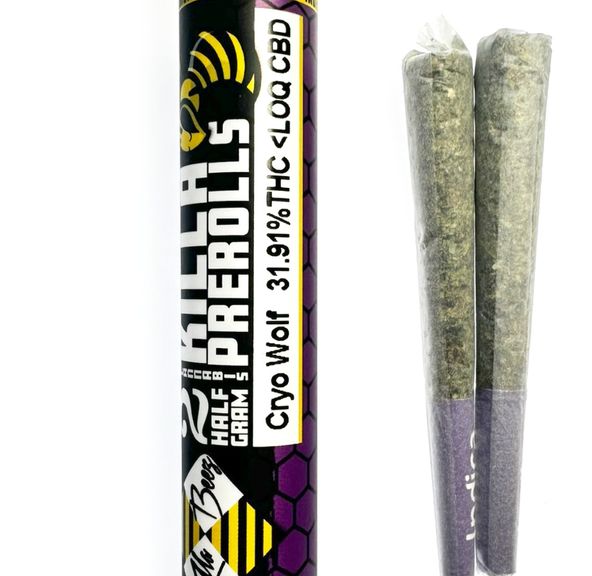 Photograph of product: KILLA BEEZ | PRE-ROLL 2-PACK | PURPLE QUEEN