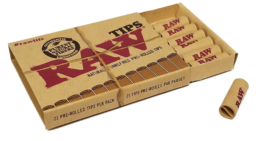 Photograph of product: RAW | Rolling Supplies | Pre-Rolled Tips Regular | 21ct