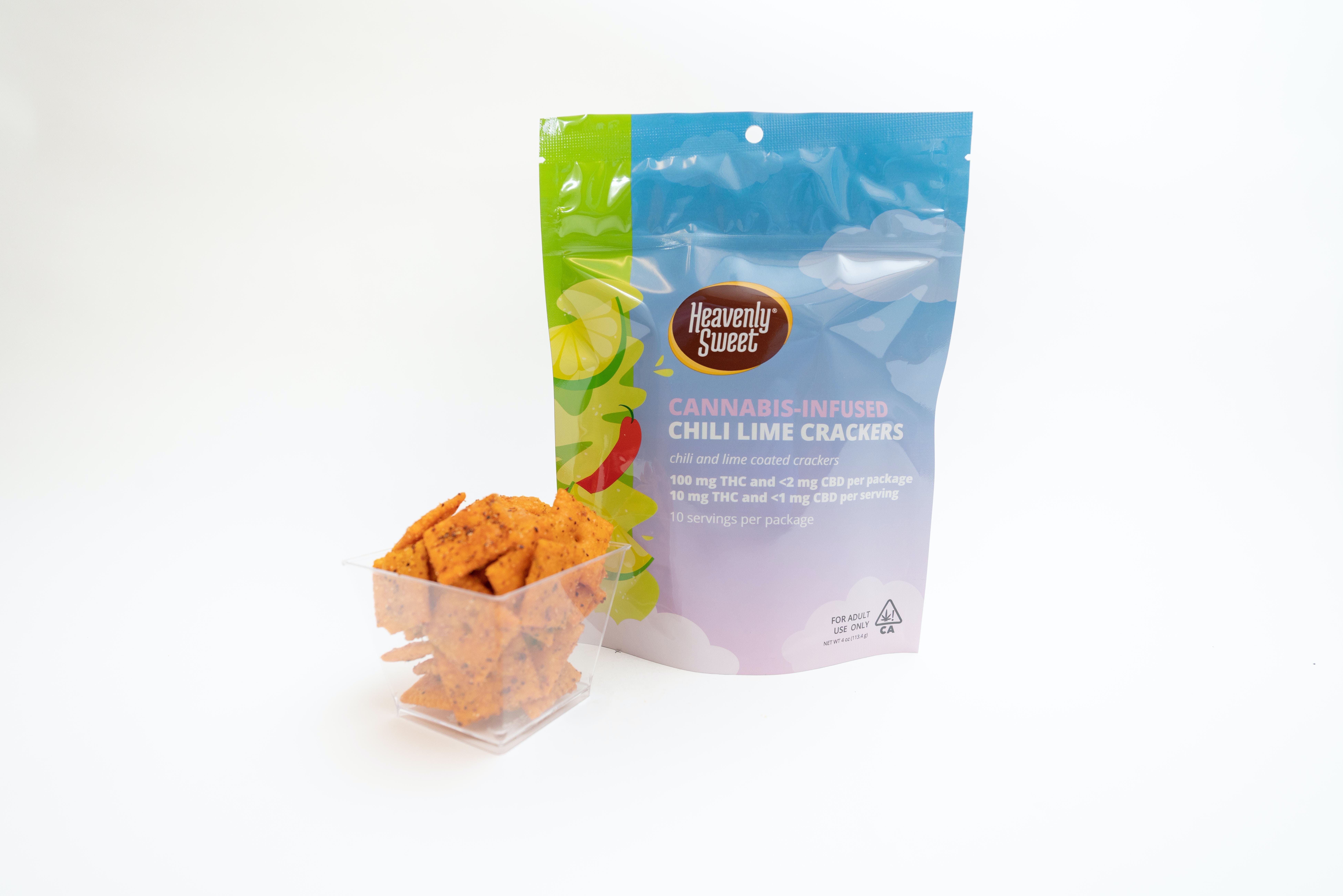 Photograph of product: HEAVENLY SWEET CHILI LIME CRACKERS 100MG