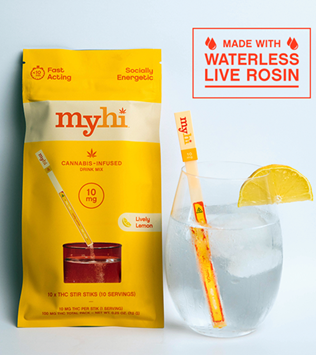 Photograph of product: MyHi | Lively Lemon STIKS | 10 Pack 100mg