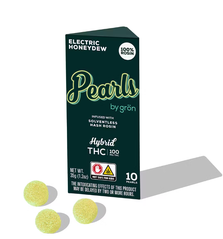 Photograph of product: GRON | Electric Honeydew | Edibles | Live Rosin Pearls