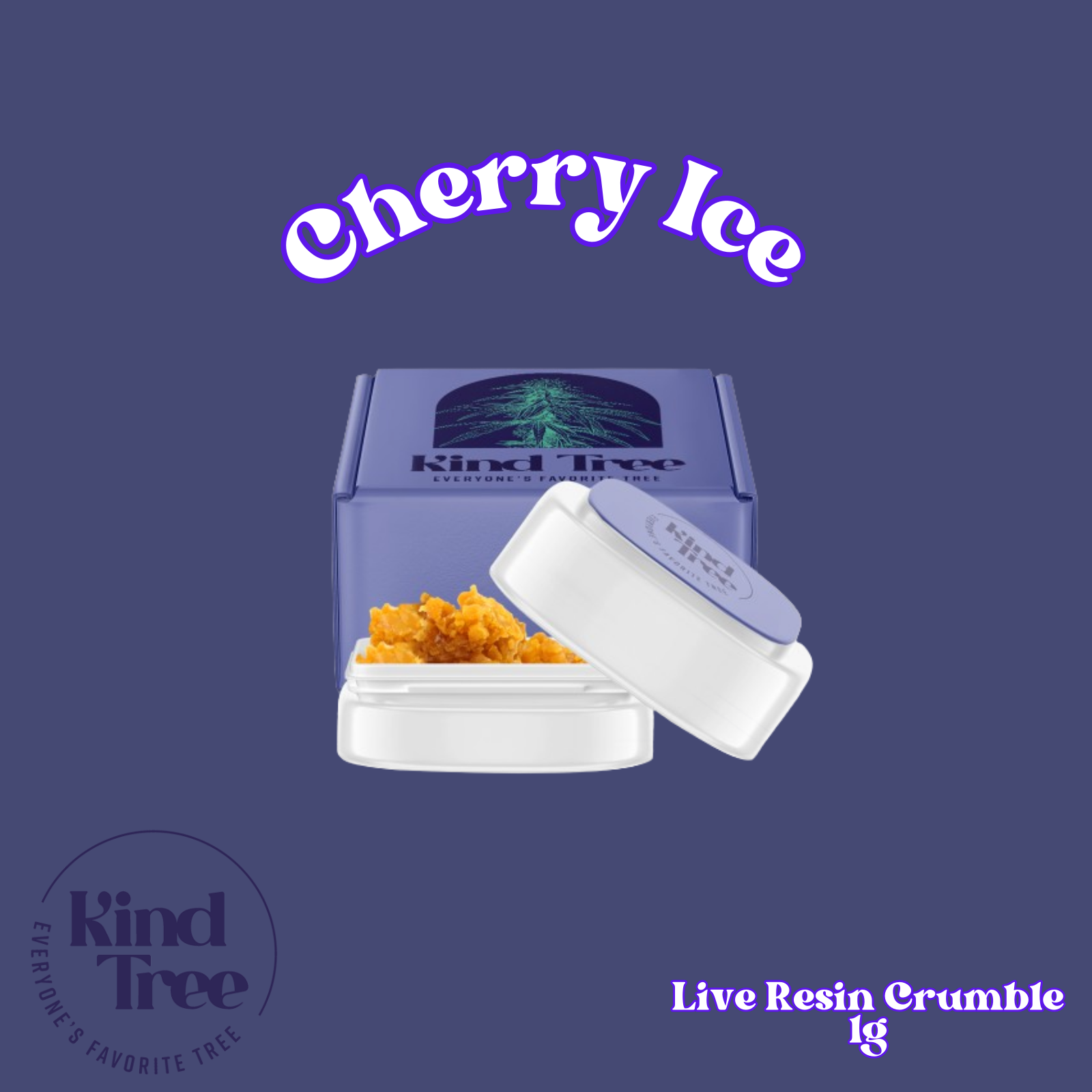 Photograph of product: Kind Tree Live Resin Crumble | Cherry Ice | 1g (Oui'd)