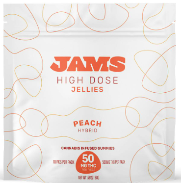 Photograph of product: Edible - Jams - Peach (H) - 50mg (5pk)