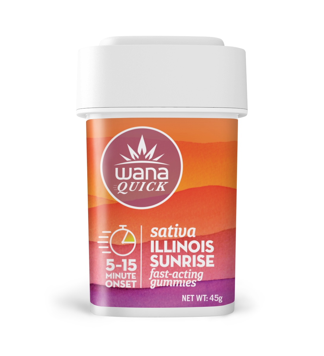 Photograph of product: Quick Illinois Sunrise Gummies 100mg (10-Pack | 10mg Each)