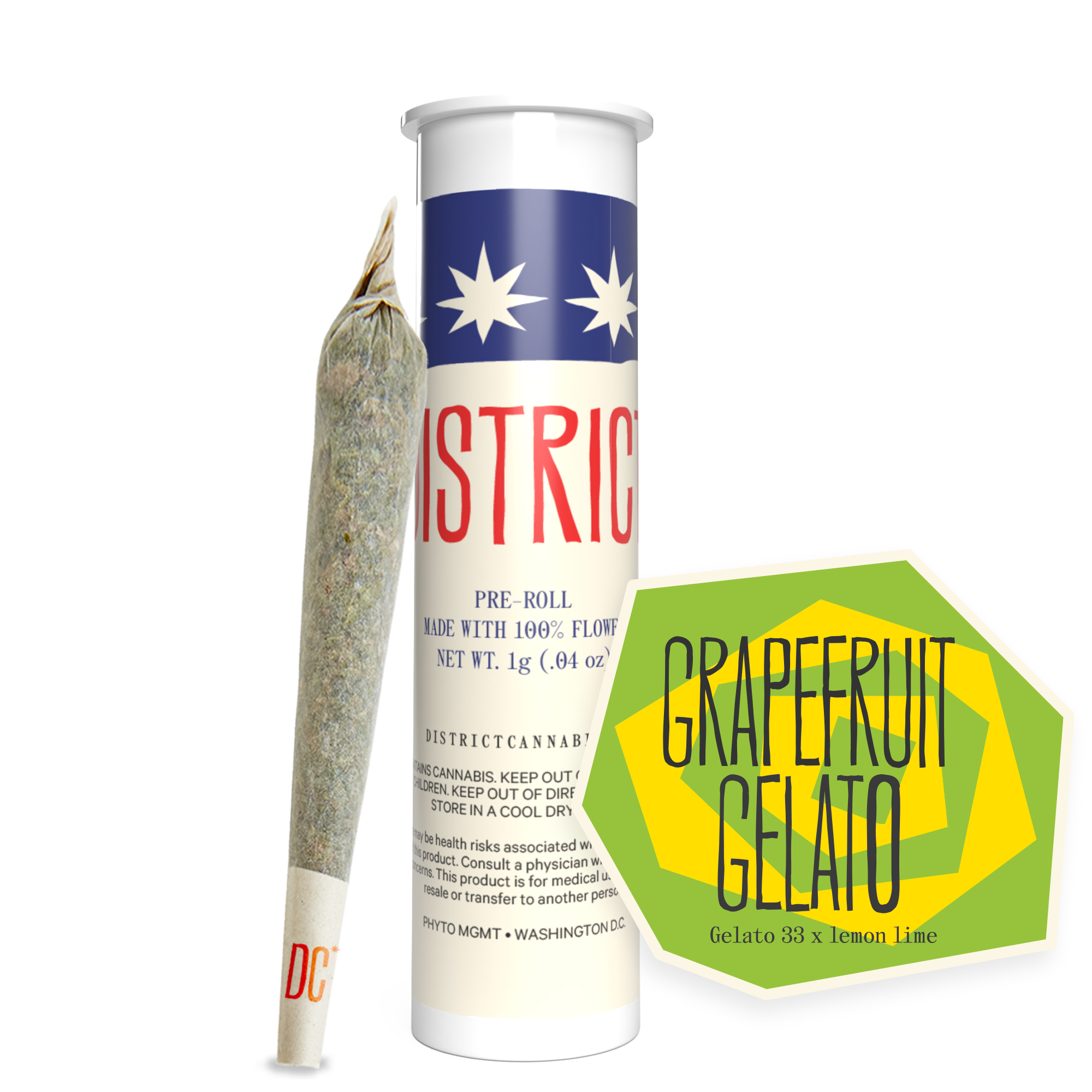 Photograph of product: Grapefruit Gelato Pre-Roll | 0.75g