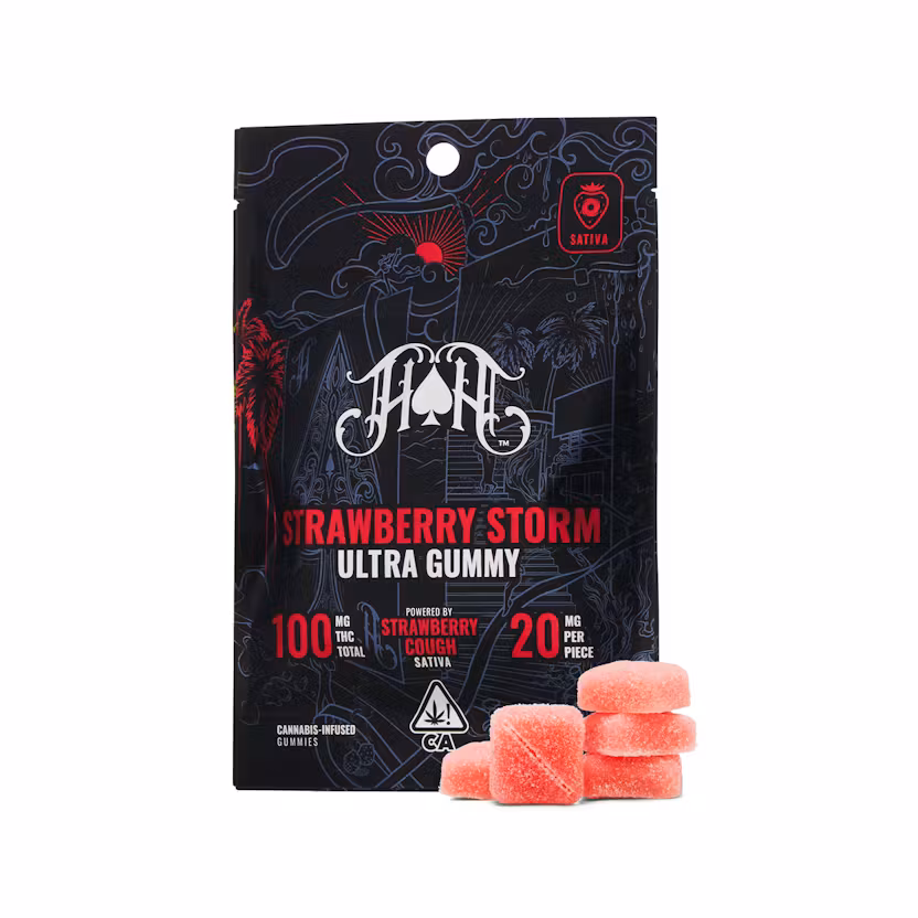Photograph of product: Heavy Hitters - Strawberry Storm - Gummies 100mg