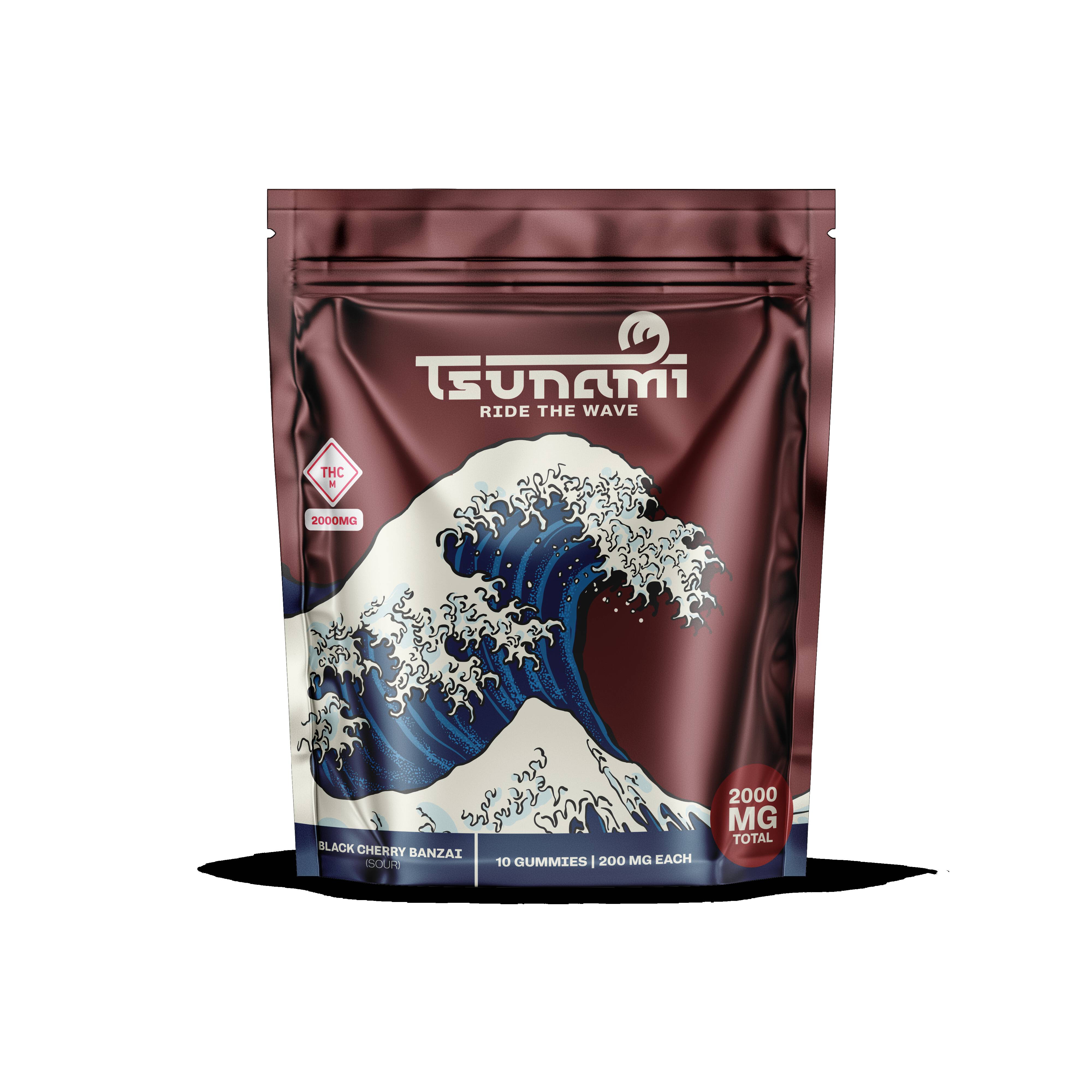 Photograph of product: TSUNAMI 2000MG SOUR BLACK CHERRY BANZAI GUMMIES