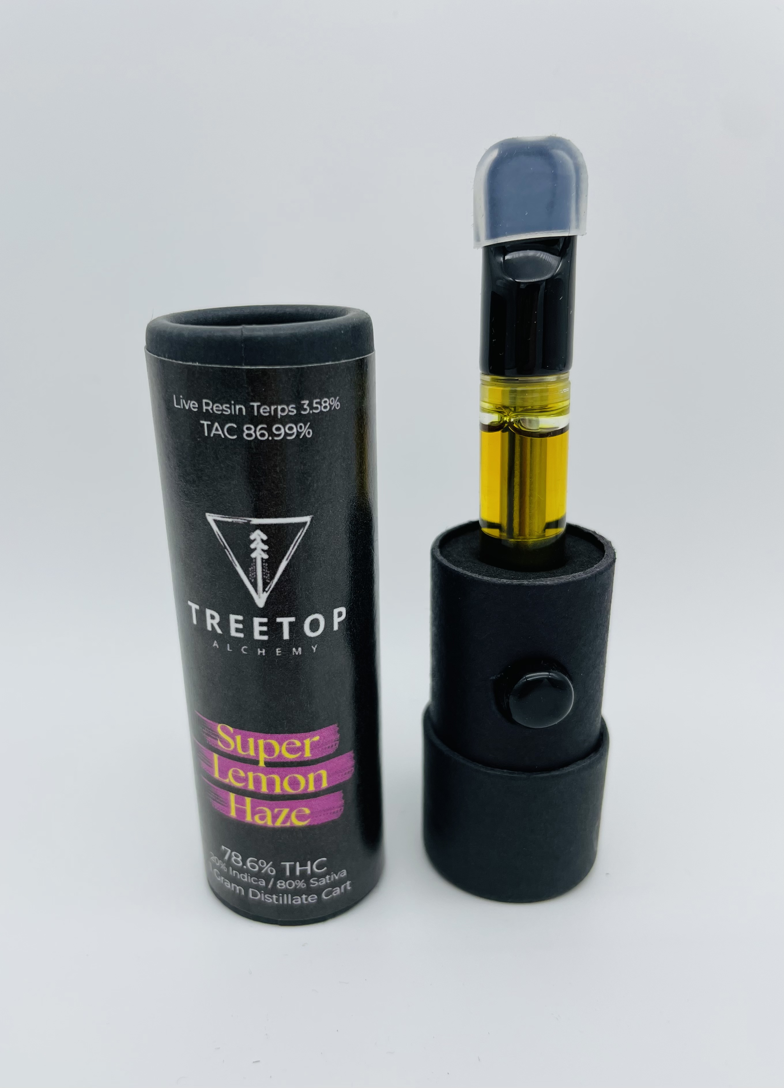 Photograph of Product: Treetop Alchemy  | Super Lemon Haze Distillate  |  Cartridge | 1g |  78.6% THC