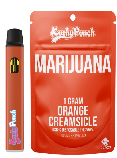 Photograph of product: KUSHY PUNCH 1G ORANGE CREAMSICLE DISPOSABLE-HYBRID