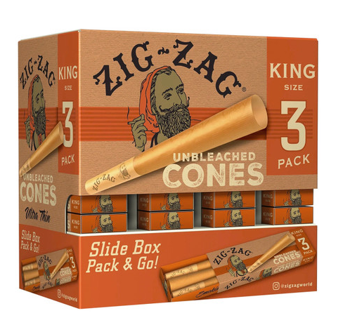 Photograph of product: Unbleached King Size Cones - 3pk - Zig Zag