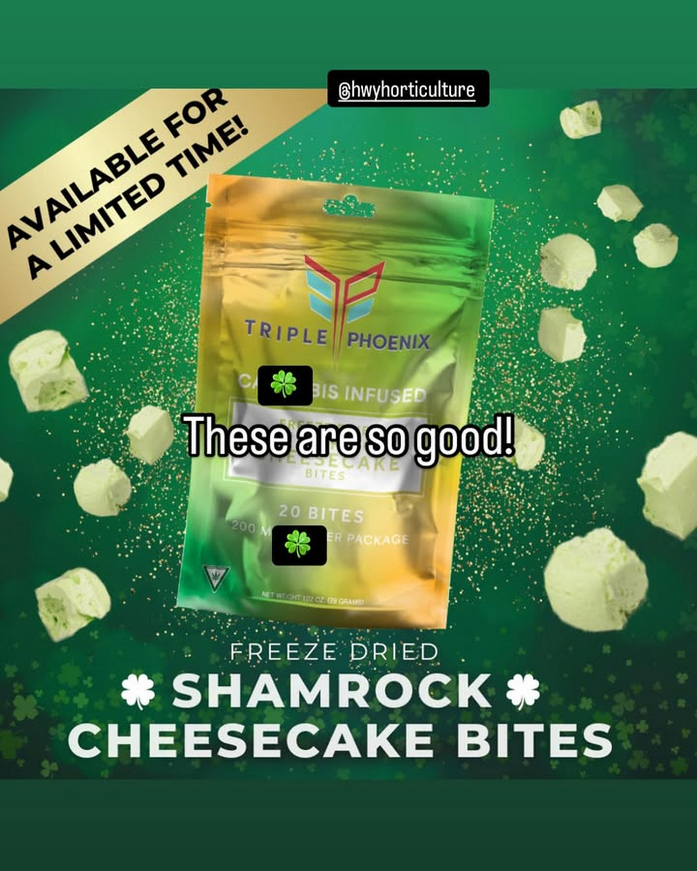 Photograph of product: Triple Phoenix | Shamrock Cheesecake Bites 200mg