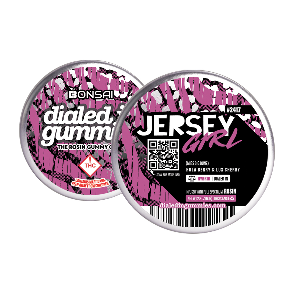 Photograph of product: Dialed In Jersey Girl by Bonsai Rosin Gummies