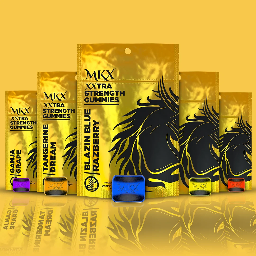 Photograph of product: MKX | Strawberry Kush | 200mg Super Sour Gummies | REC