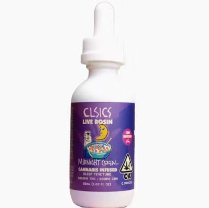 Photograph of product: MIDNIGHT CEREAL CBN:TH-oui 200MG CBN : 1000MG TH-oui LIVE ROSIN TINCTURE
