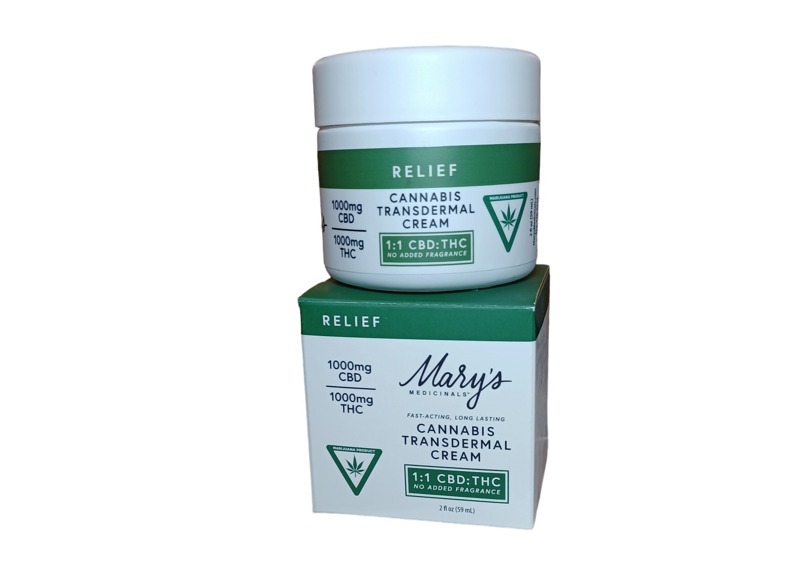 Photograph of product: Relief No Fragrance | 1000mg 1:1 Transdermal Cream