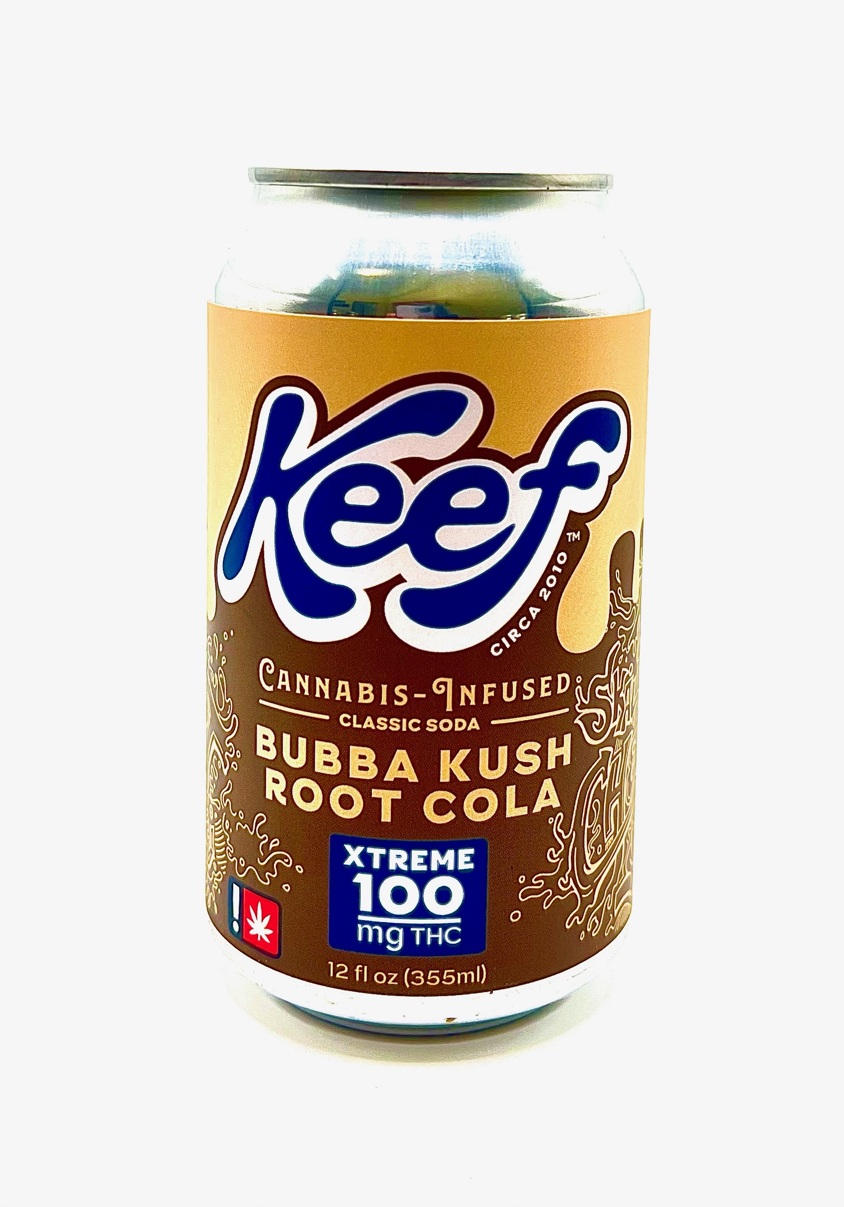 Photograph of product: Keef Cola | Bubba Kush Root Cola | TH-oui | 100mg Infused Soda