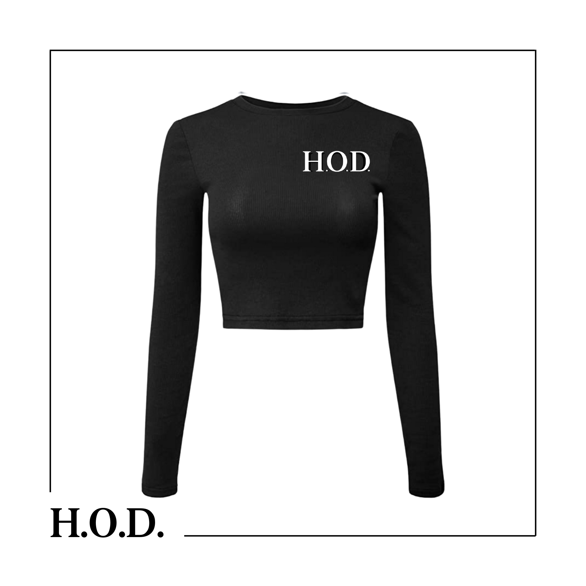 Photograph of product: H.O.D. Black Long Sleeve Crop Top S