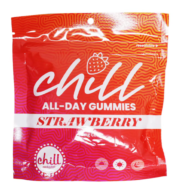 Photograph of product: Chill Medicated CBD All Day Gummies | Strawberry