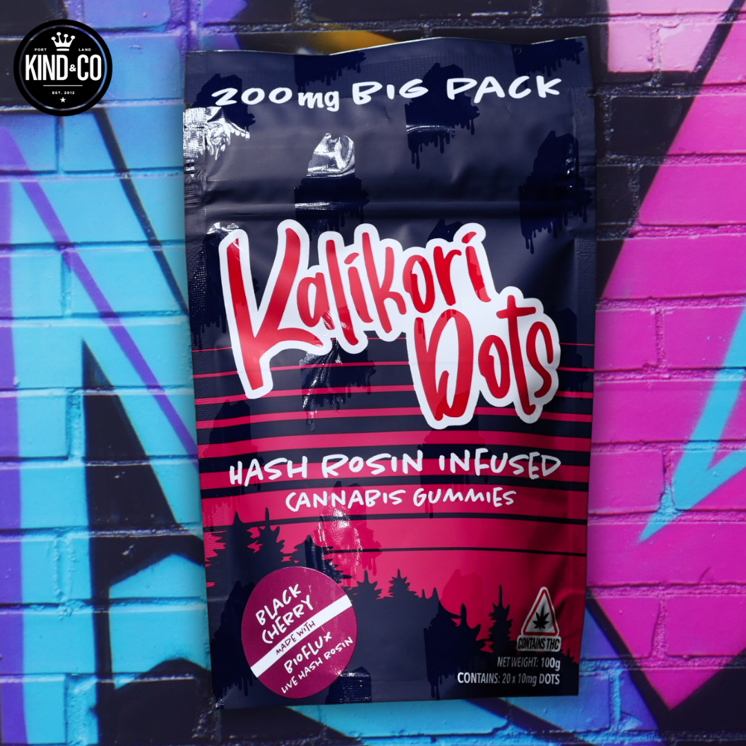 Photograph of product: Kalikori // 10mg | 200mg Black Cherry Dots