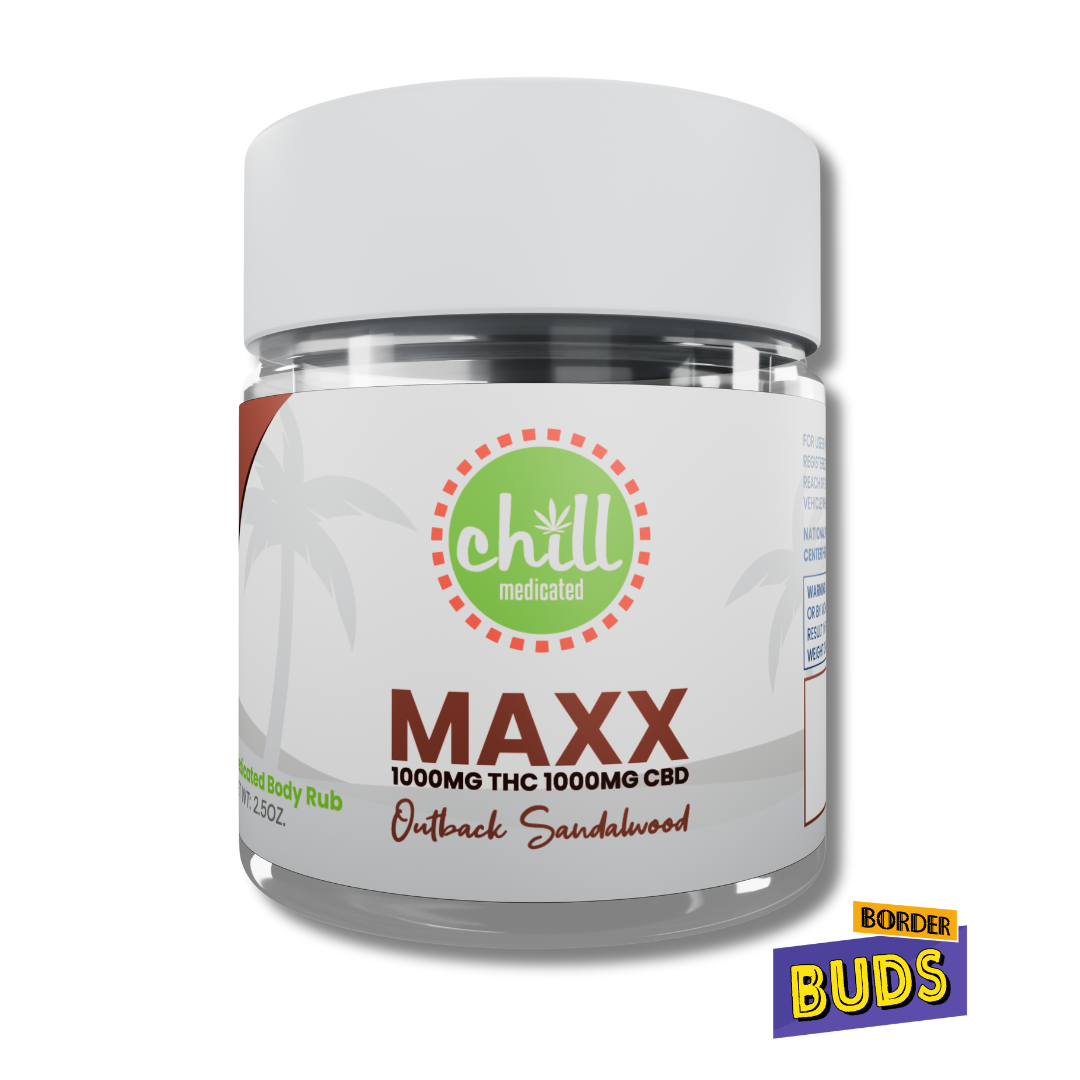 Photograph of product: MAXX Outback Sandalwood | Chill Medicated | 1000mg 1:1 | Body Rub