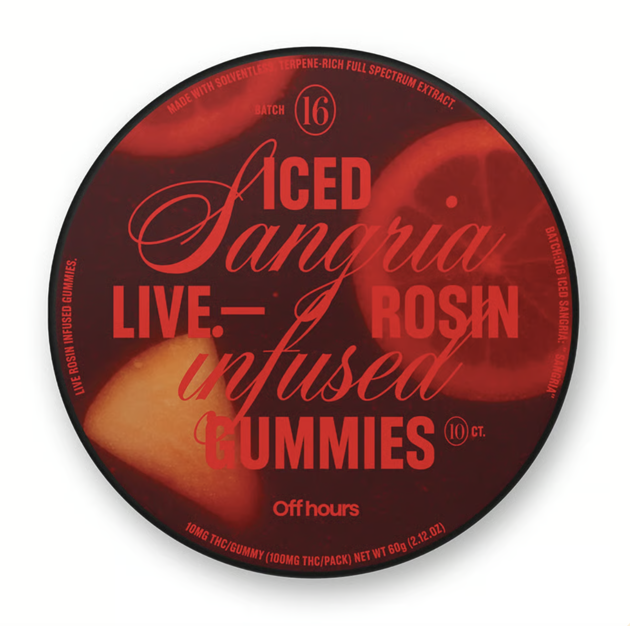 Photograph of product: Iced Sangria - 100mg Live Rosin Gummies