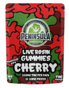 Photograph of product: Peninsula Gardens Live Rosin Gummies - Cherry