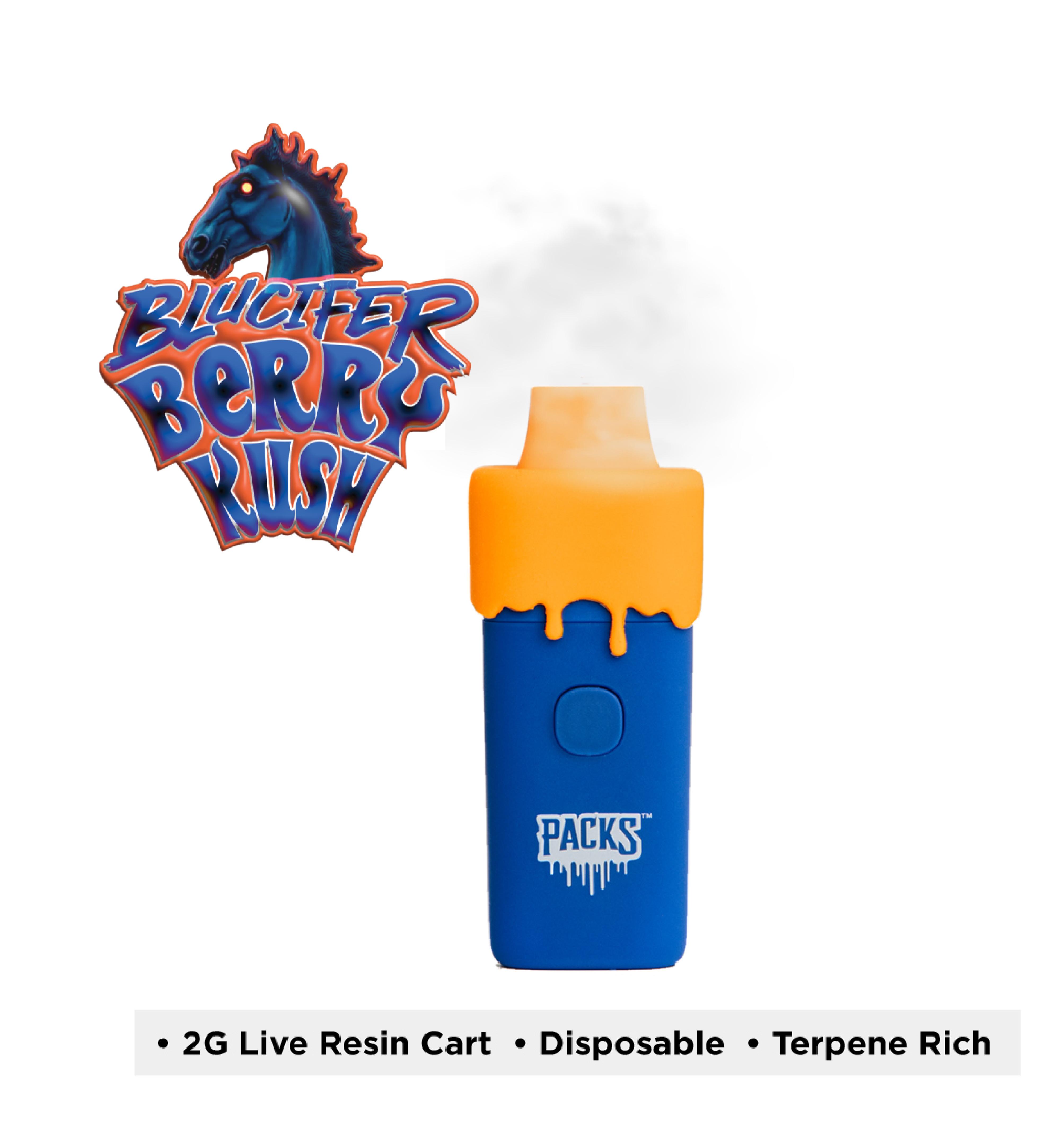 Photograph of product: Blucifer Berry Kush Disposable Vape
