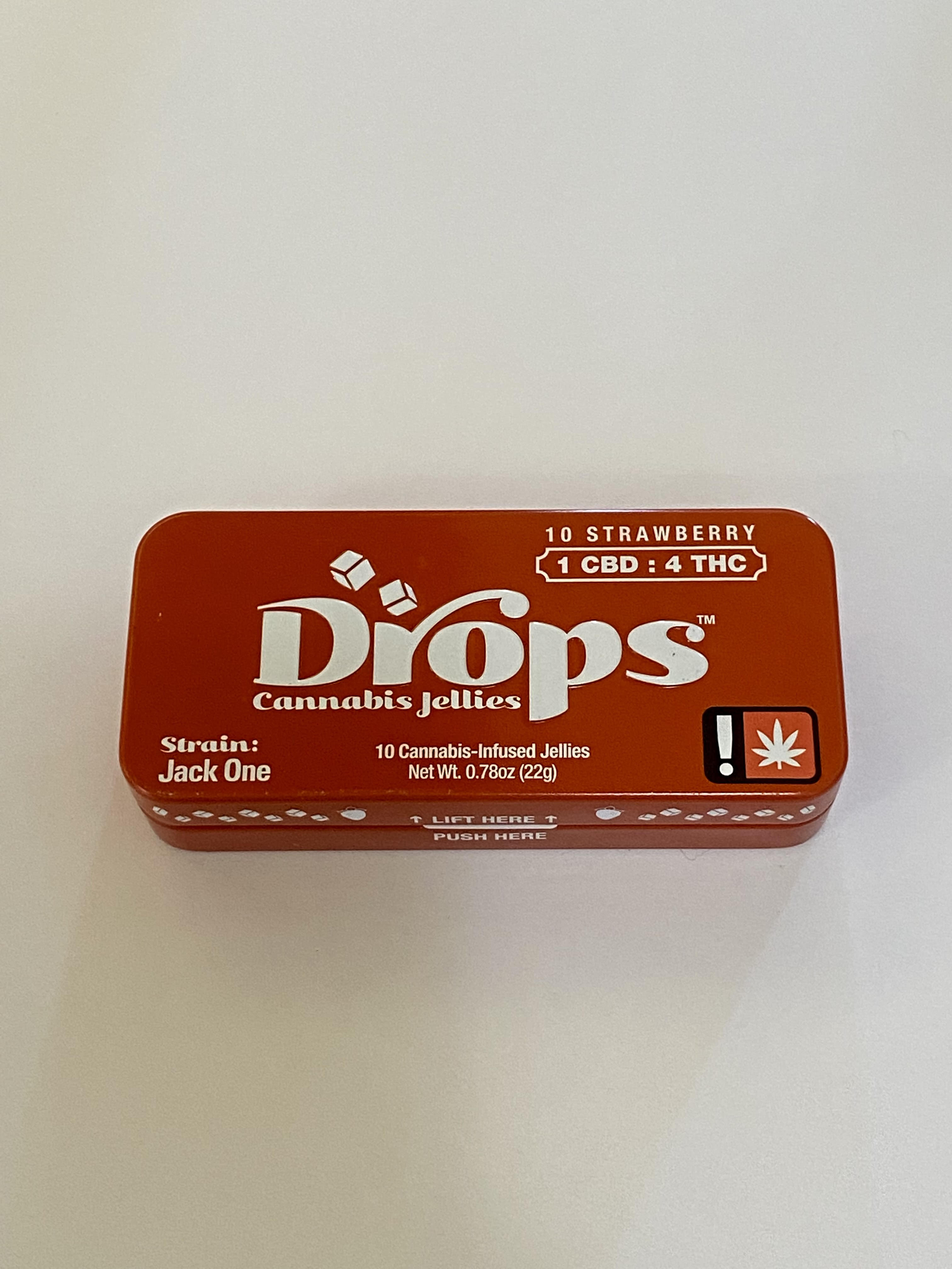 Photograph of product: Drops 100mg 1:4 Strawberry | 20pk