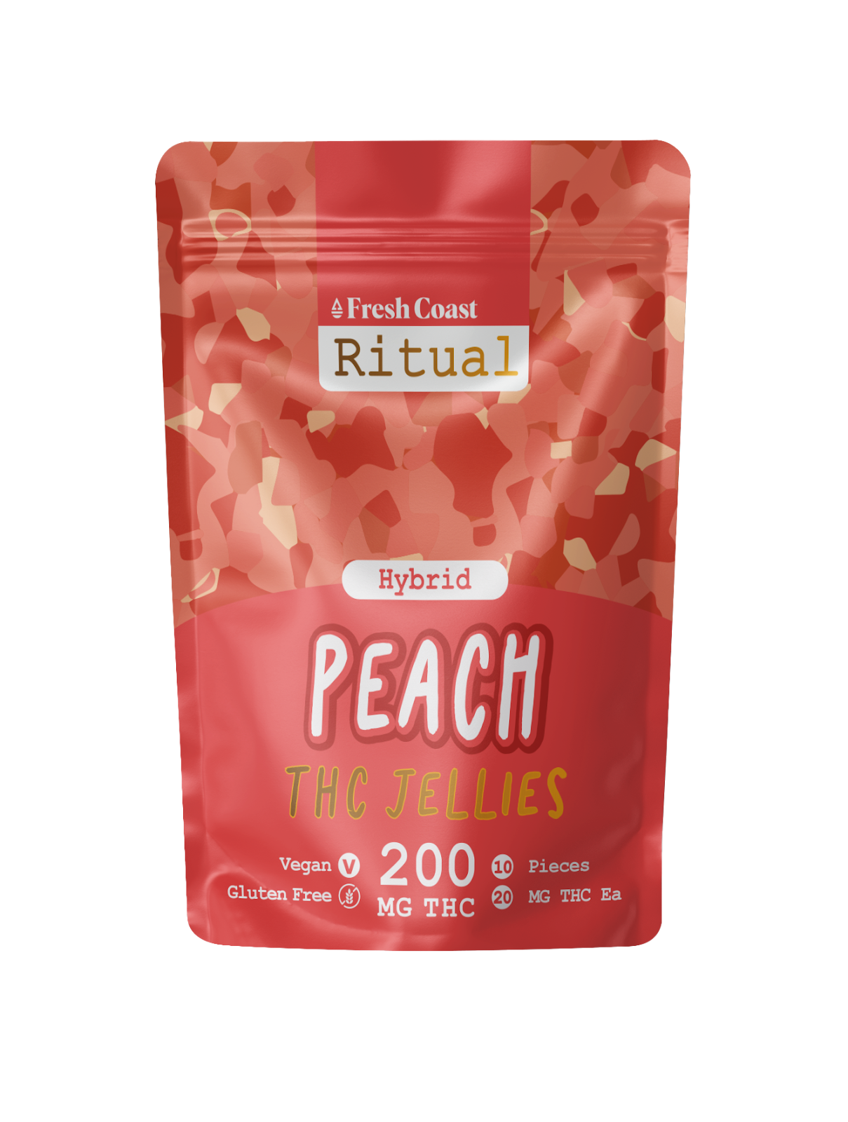 Photograph of product: Ritual Peach Jellies Gummies 200mg Rec
