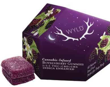 Photograph of product: Boysenberry Gummies | 1:1:1 TH-oui:CBD:CBN | 100mg | 10ct (I)