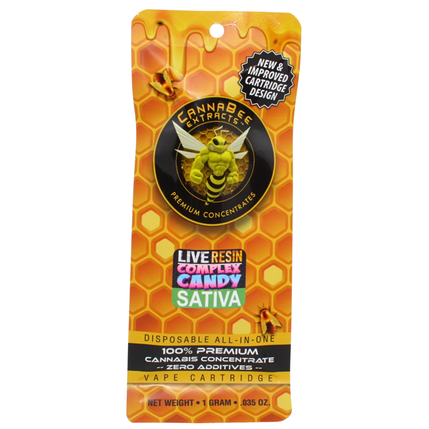 Photograph of product: CANNABEE EXTRACTS COMPLEX CANDY LIVE RESIN DISPOSABLE VAPE REC
