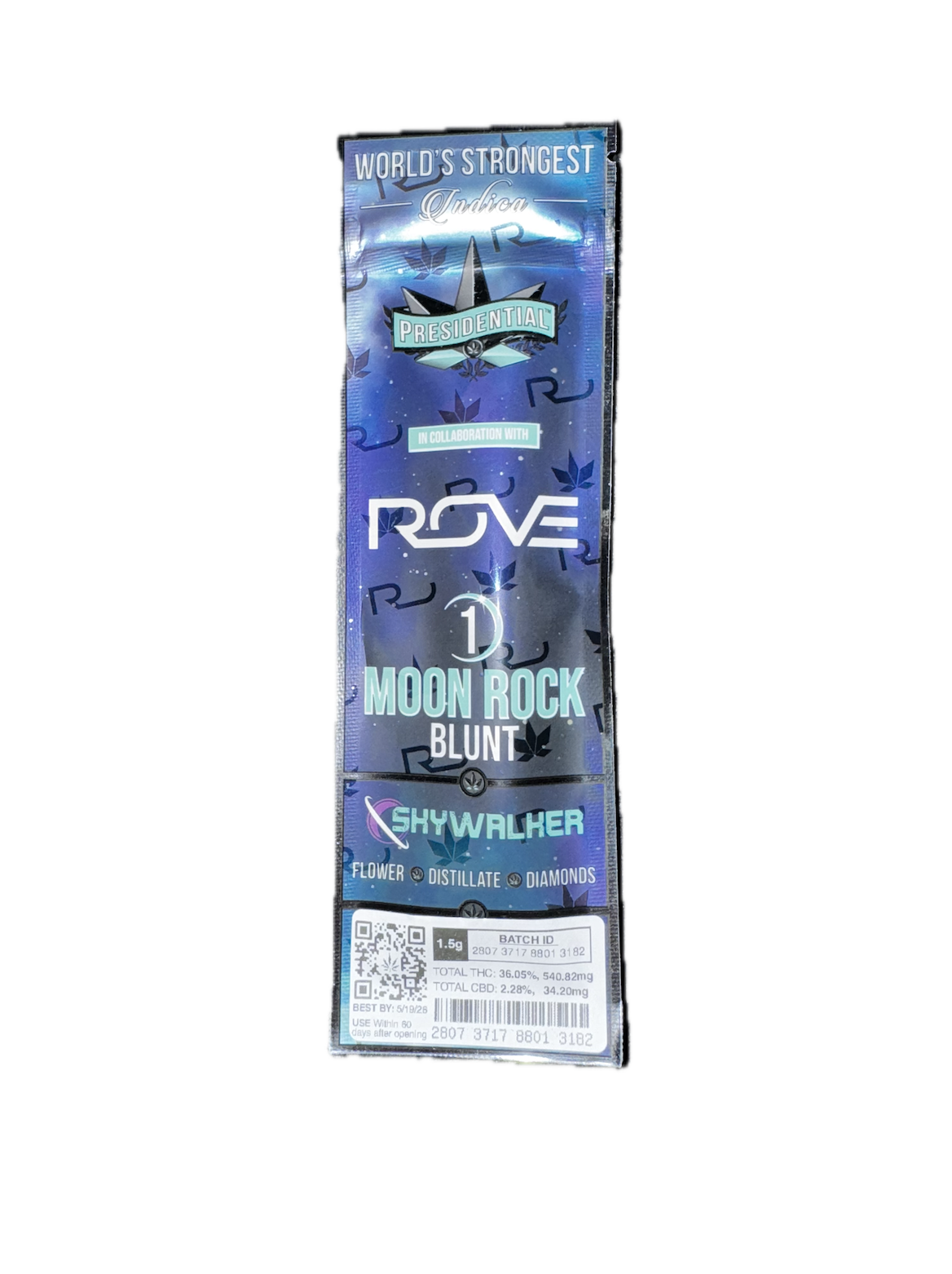 Photograph of product: PRESIDENTIAL x ROVE Skywalker 1.5g Moon Rock Blunt