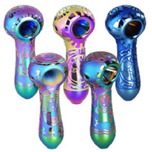 Photograph of product: Geo Neo Electroplated Glass | Spoon Pipe