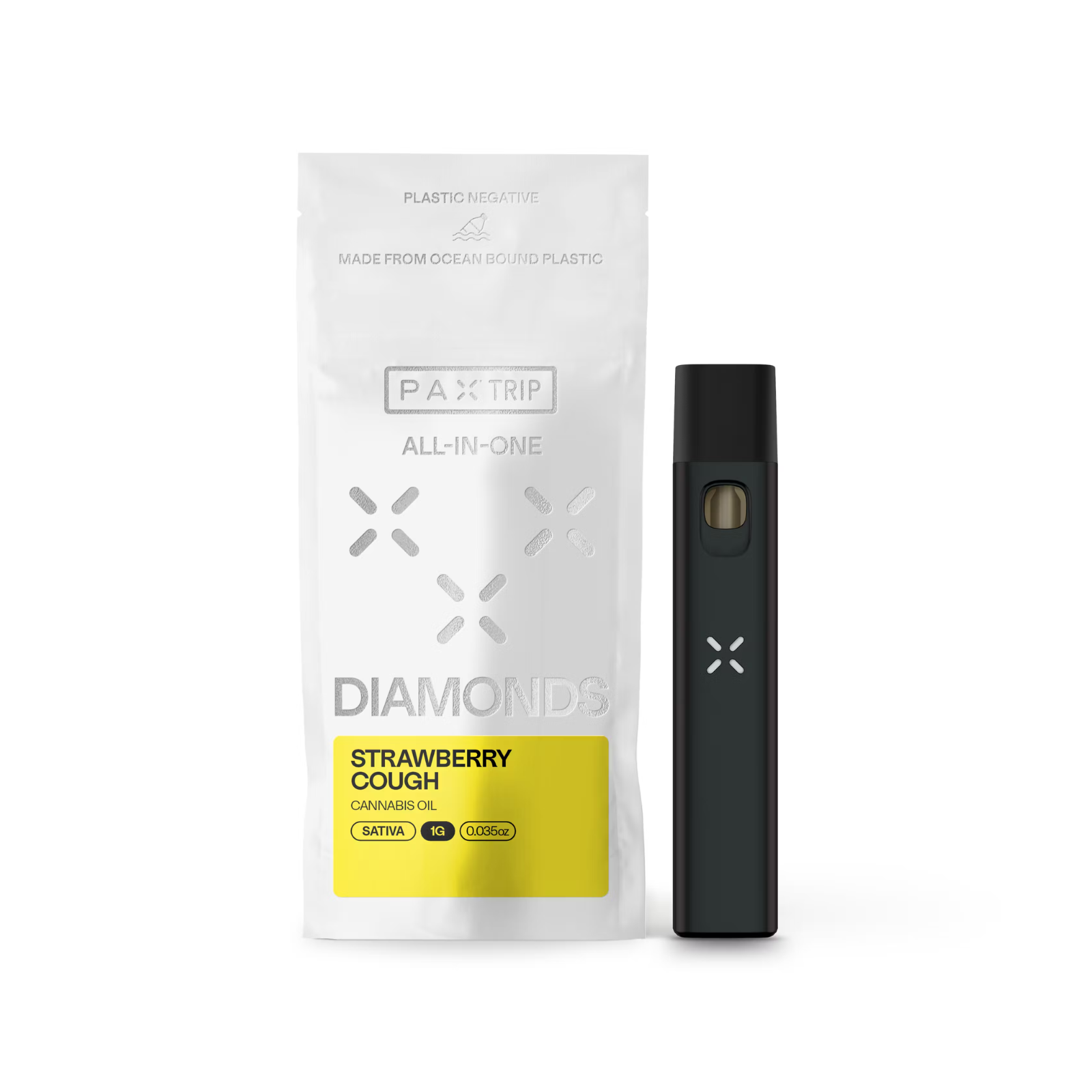 Photograph of product: 1000mg Diamonds Pax Disposable | Strawberry Cough | Temple Hill Collective