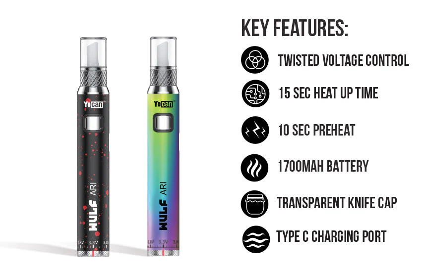 Photograph of product: Yocan - Wulf X Ari 2in1 Hot Knife & 510 Thread Battery