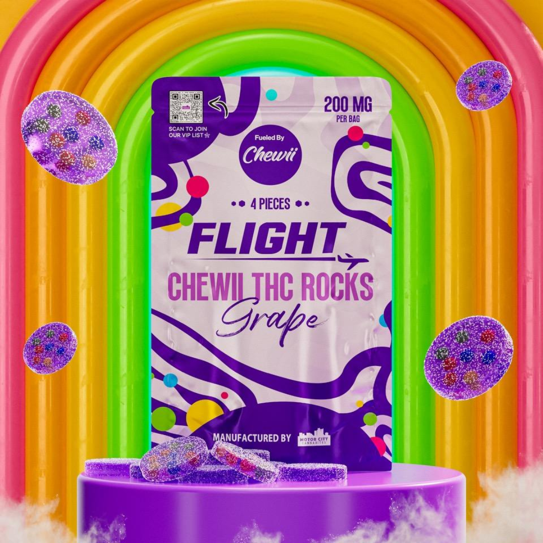 Photograph of product: Flight Rocks - Grape 200mg Gummies