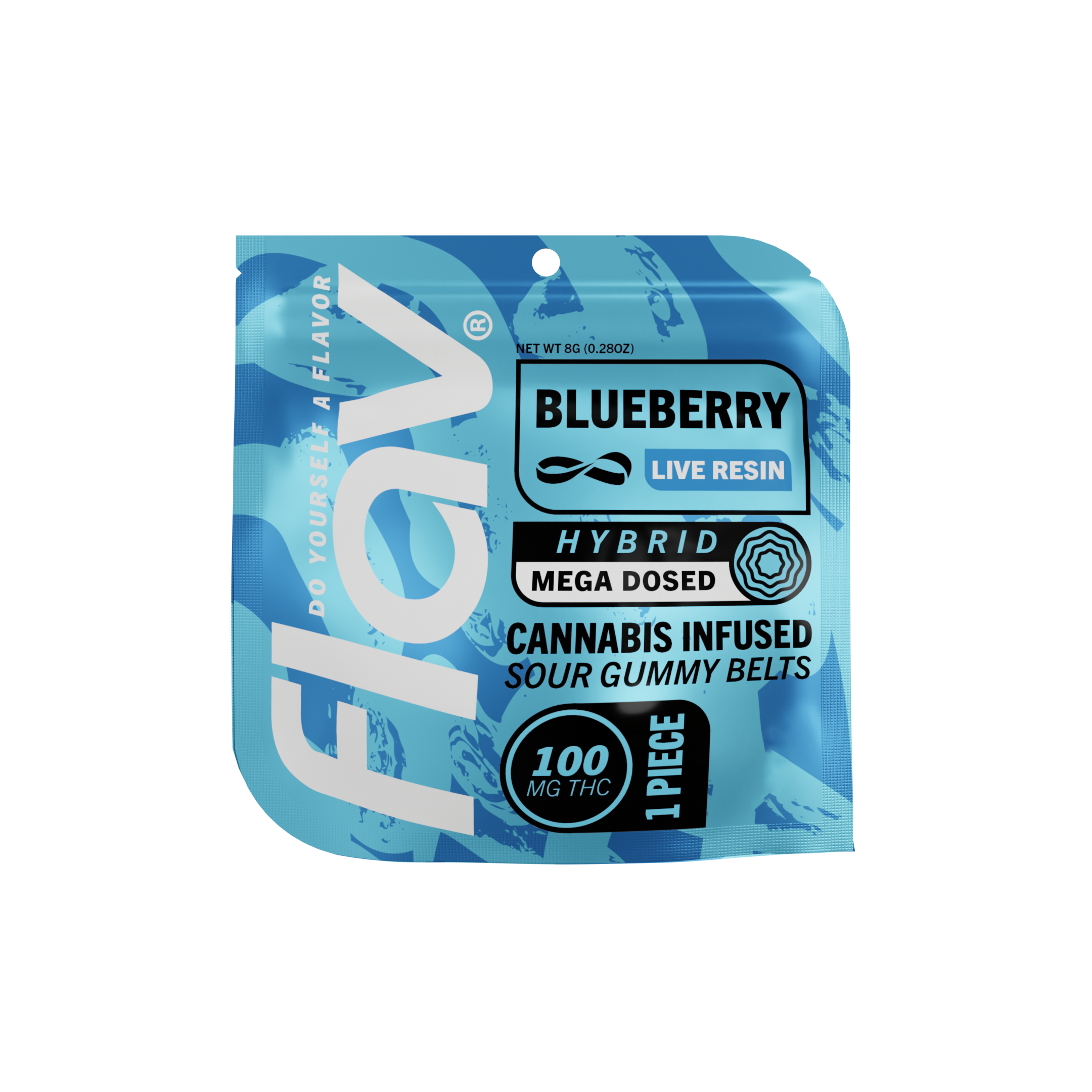 Photograph of product: Mega Belt - Blueberry - 100mg - Live Resin