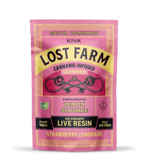 Photograph of product: Lost Farm | Strawberry Lemonade 10pc | 100mg Live Resin Gummies