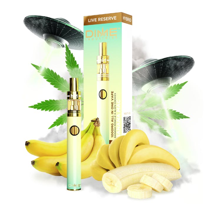 Photograph of product: Dime Industries | Banana Mac | Live Reserve All-In-One Rechargeable Vape  | 1g