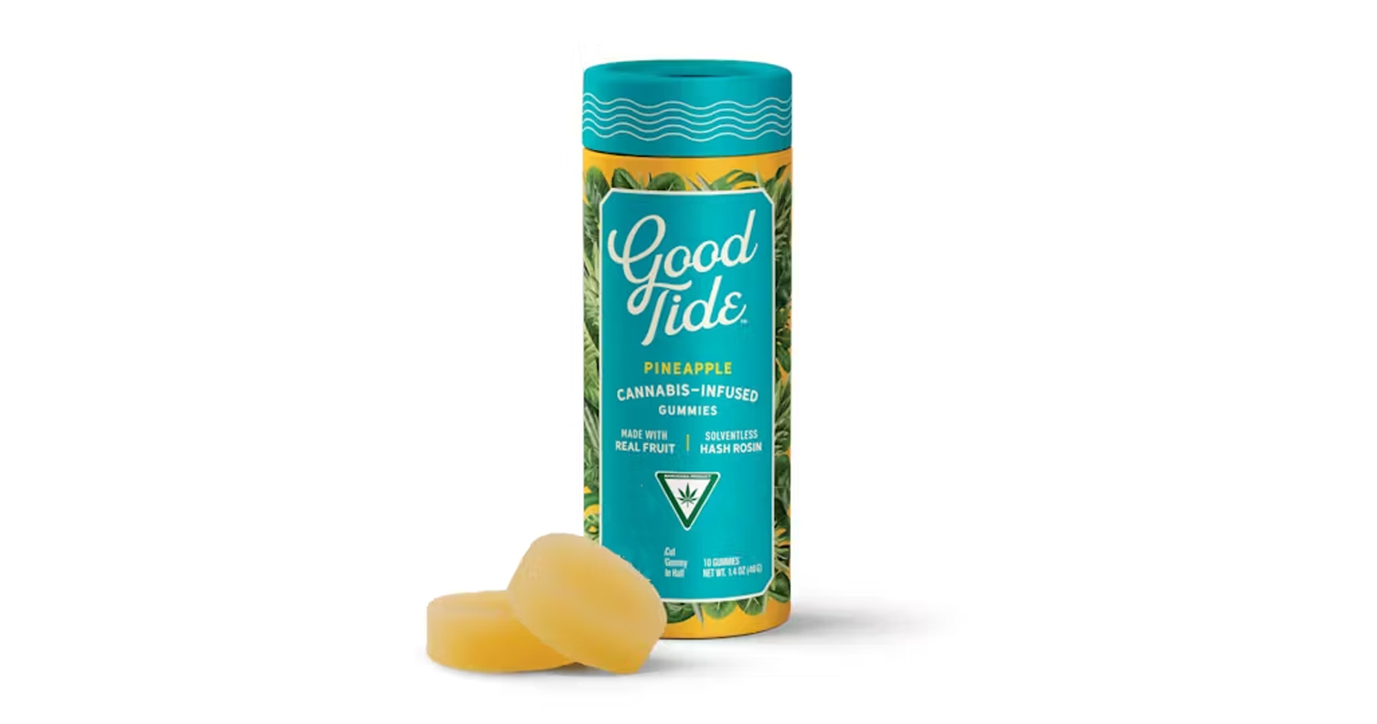 Photograph of product: Good Tide - Pineapple Oui'd Rosin Gummies 100mg 10pk (10mg TH-oui each)